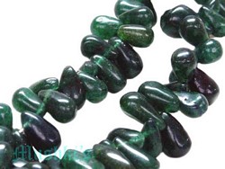 Green Aventurine Drops plain Side drilled - click here for large view